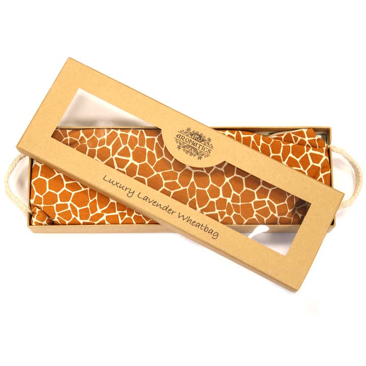 Luxury Lavender Wheat Bag in Gift Box - Madagascar Giraffe for wholesale by AWGifts Europe