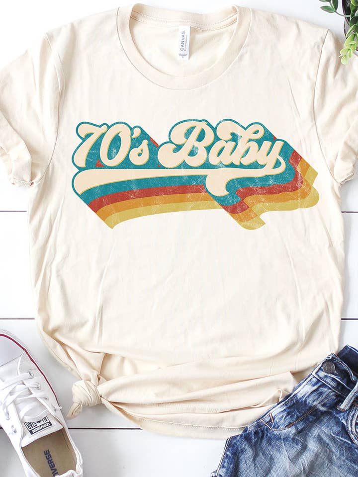 Kissed Apparel - Wholesale Screen Printed T-Shirt - Women's - Retro 70s Baby Graphic Tee2
