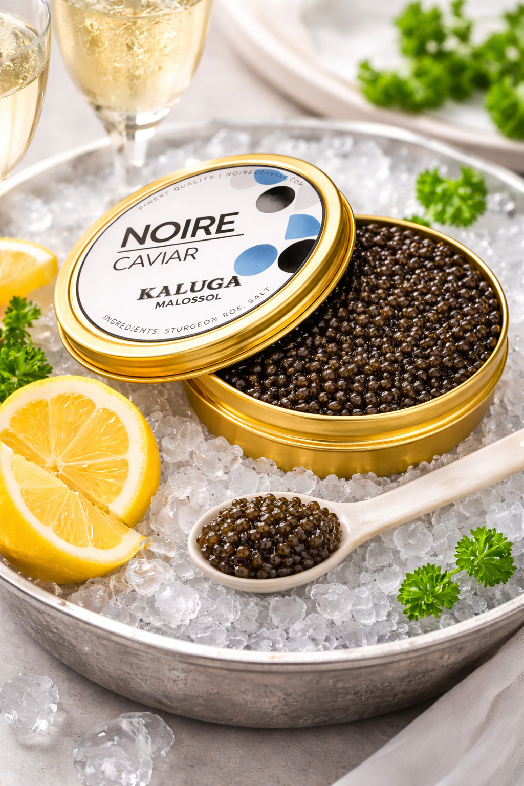 Aquatir - Wholesale Fish/Seafood - Kaluga Premium Sturgeon Black Caviar 4.4 Ounces / 125 Grams5