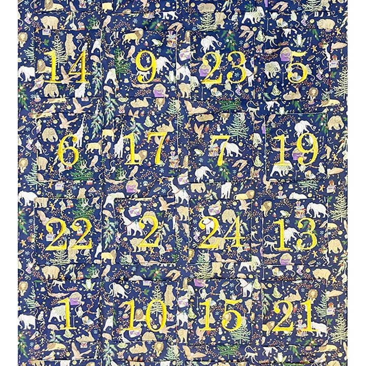 Coco & Wolf - Vendita all'ingrosso Calendario dell'avvento - Calendario dell'Avvento riutilizzabile realizzato con tessuto Liberty NATALE