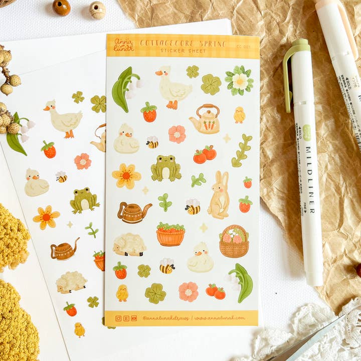 Sticker Sheet - Cottagecore for wholesale by annalunakdraws