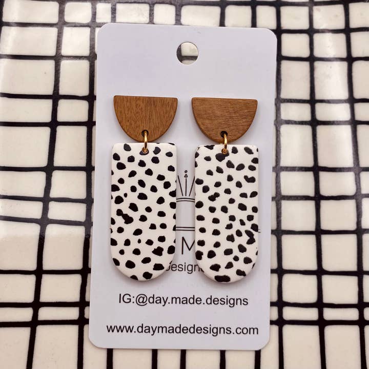 Dalmatian Dangle Earrings for wholesale by Day Made Designs