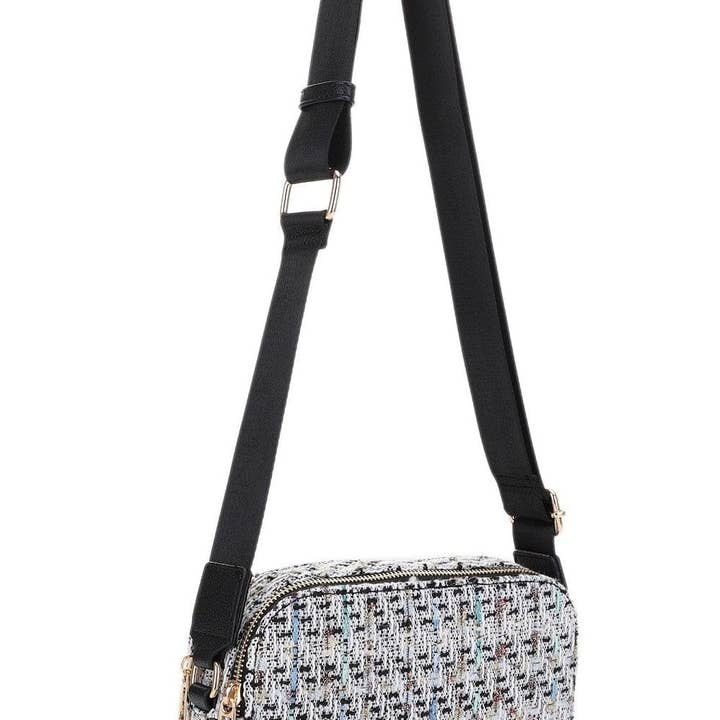 MiMi Wholesale - Wholesale Crossbody Bag - Women's - Graciela Tweed Double Zip Women's Crossbody Bag1