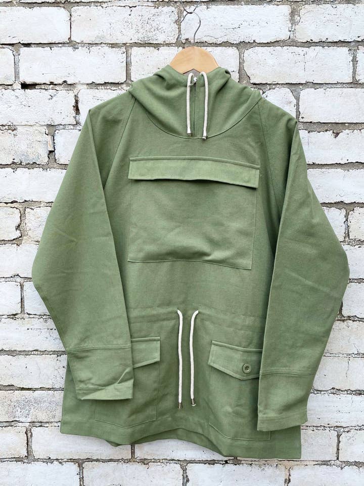 Cadet Smock 1960s Style OG Cotton Canvas Army Green for wholesale by Wolf Clothing Collective Ltd
