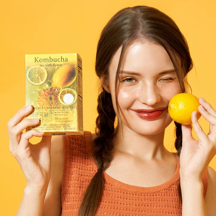 KKOKDAM Premium Flower Tea - Wholesale Powdered health drink - Flower Kombucha Tea (15 Packets) - Lemon&Chrysanthemum7