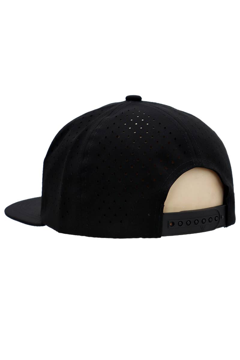 Cap Zone - Wholesale Flat Brim Cap - Men's - 7 Panel Perforated Cotton Poly Blend Snapback26
