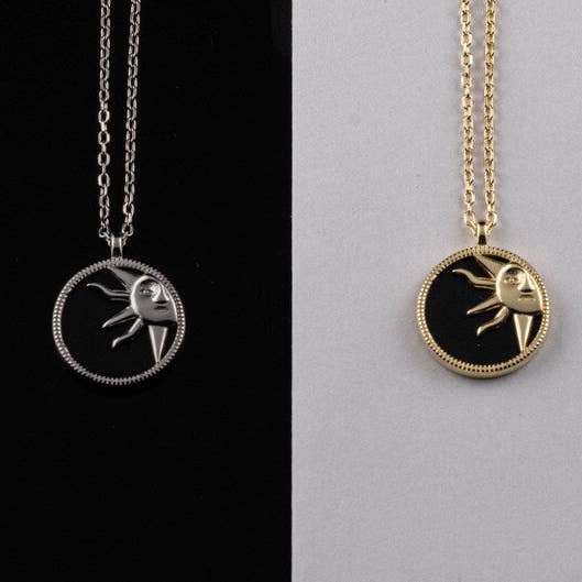 Sun Tarot Pendant Necklace 925 Silver | 2 Color Options for wholesale by YuuJewels