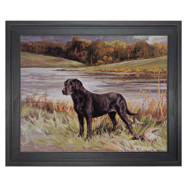 Madison Bay Co. - Historical Home Decor Reproductions - Wholesale Art Print - Labrador Retriever with Duck Framed Painting Print on Canvas27