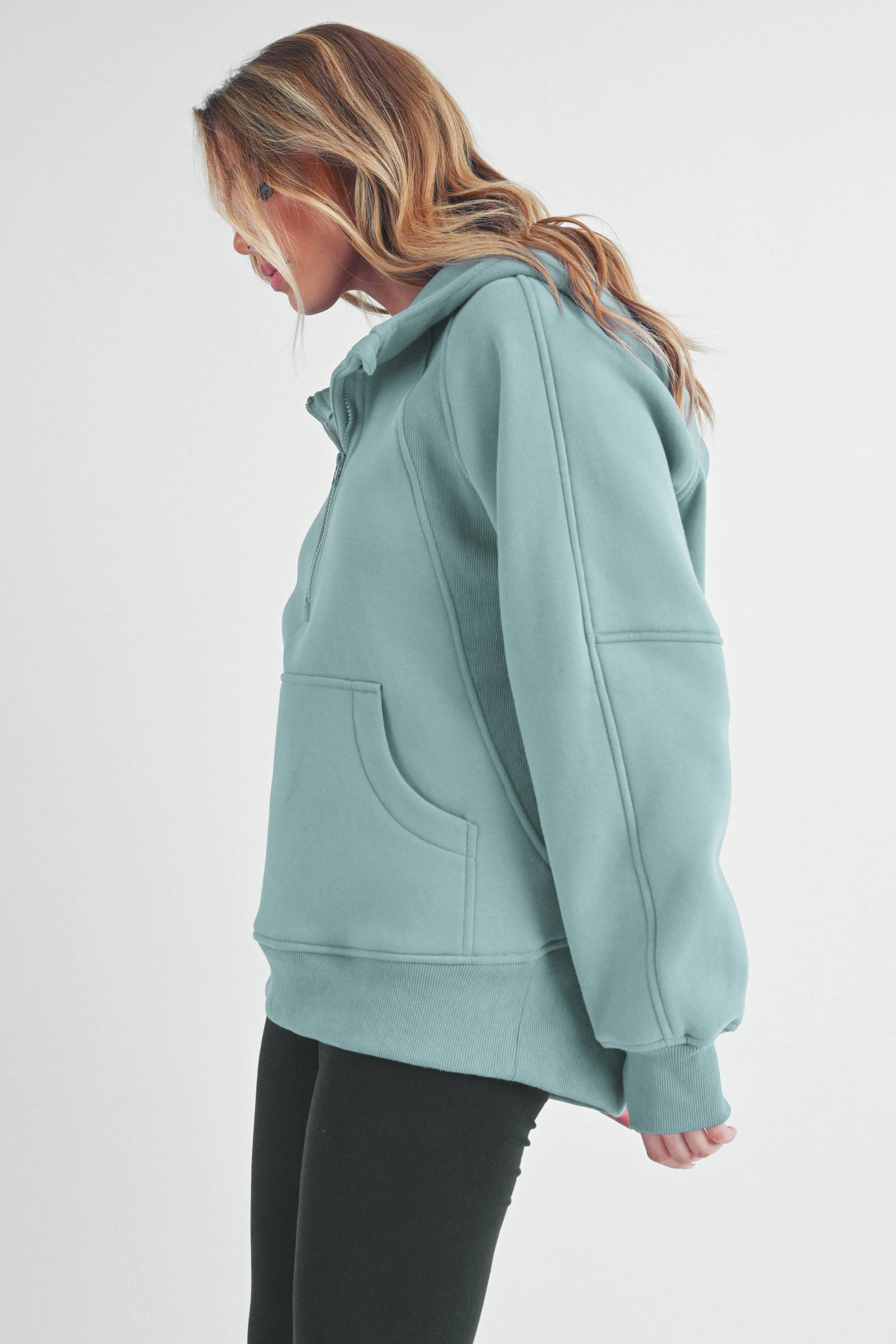 AEMI + CO - Venta al por mayor Sudadera con capucha - Mujer - Sudadera con media cremallera larga 990DK Drea46