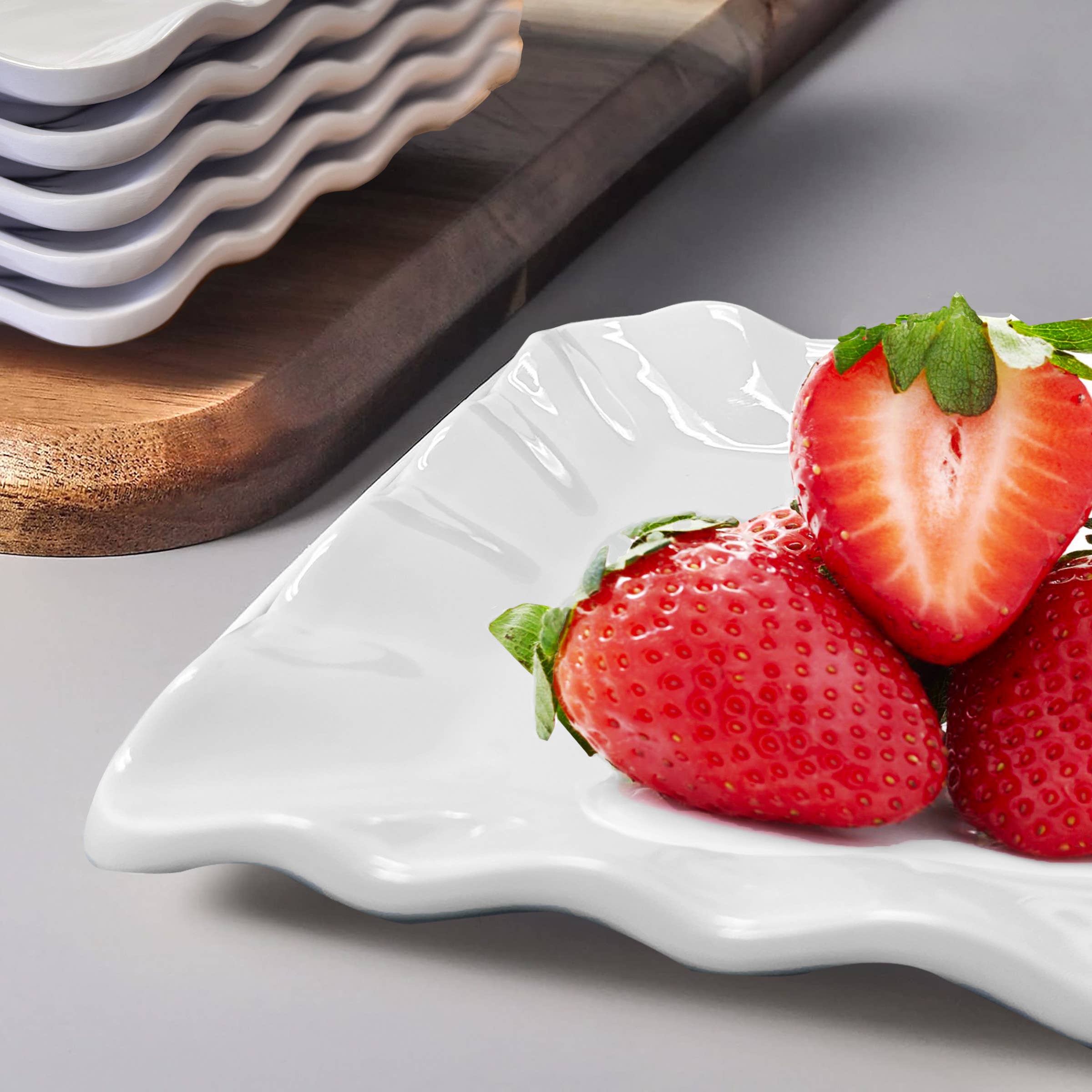 Supreme Housewares - Vente Assiette - Assiette carrée en mélamine blanche 5 1/2"5