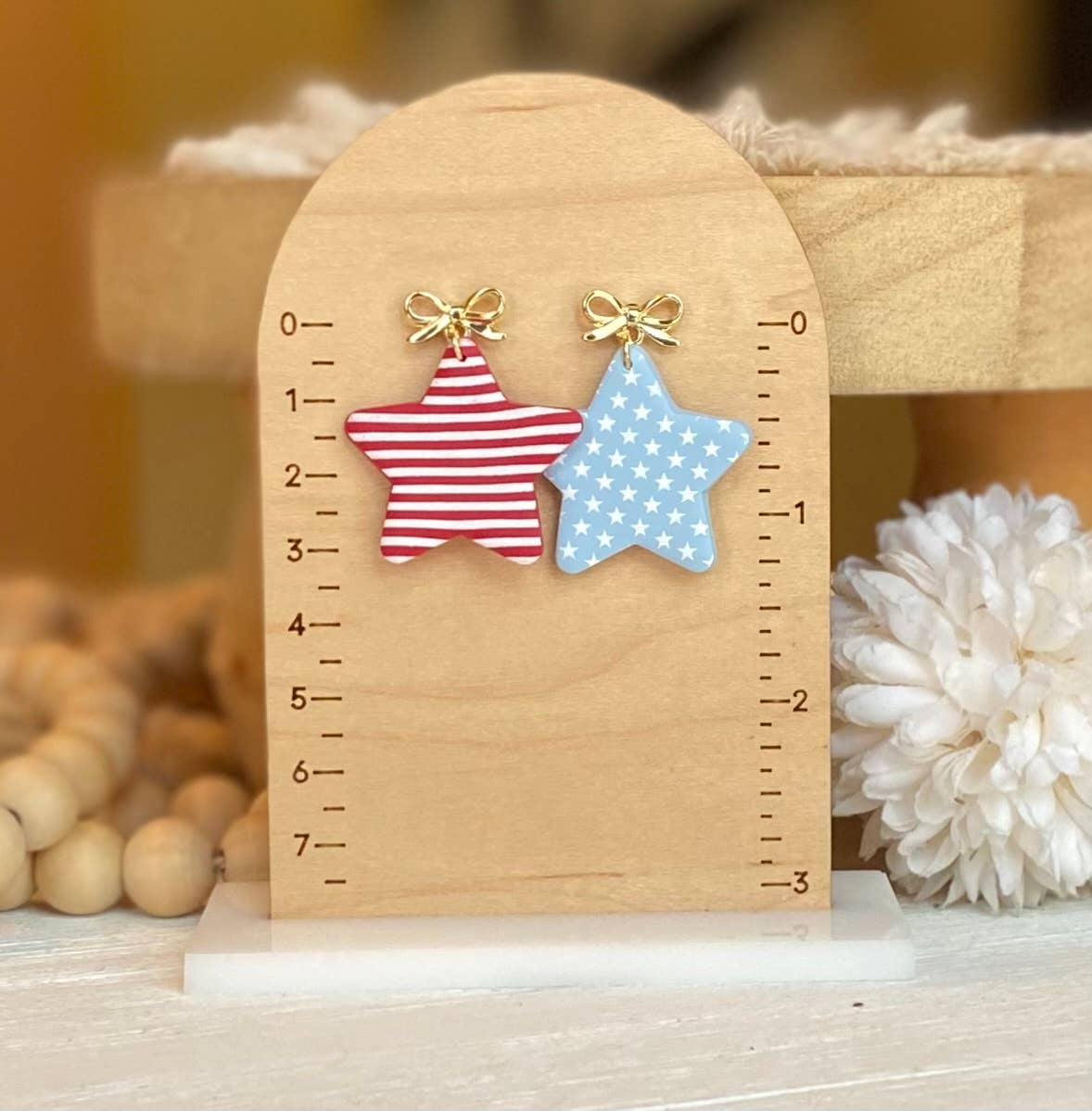 Clayhouse Colours – Brincos de argola por atacado – Brincos Artesanais do Quatro de Julho | Brincos Vermelhos, Brancos e Azuis12