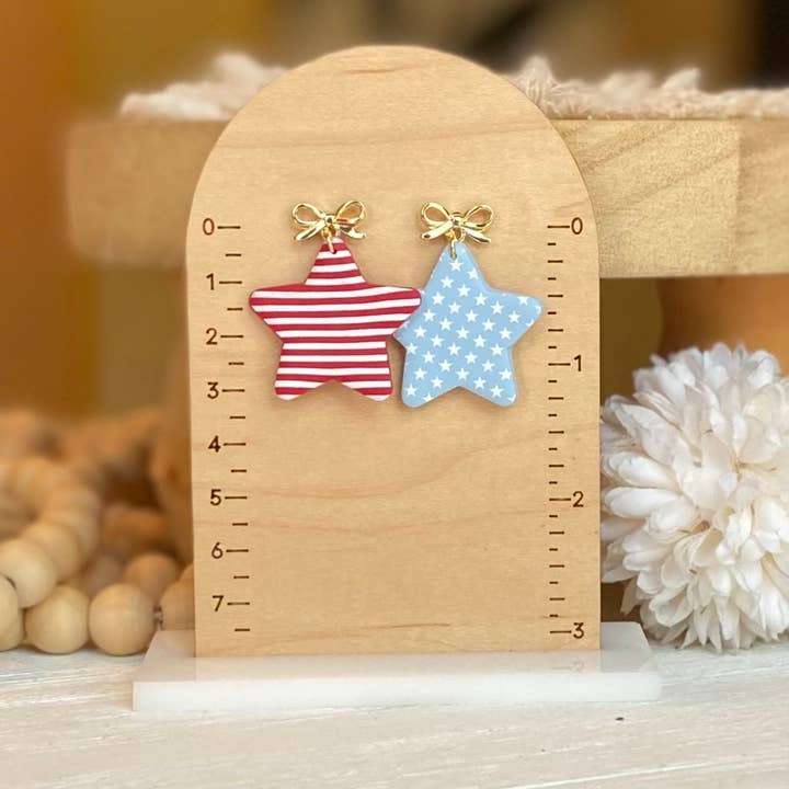 Clayhouse Colours - Wholesale Dangle Earrings - Fourth of July Handmade Earrings | Red White & Blue Earrings12