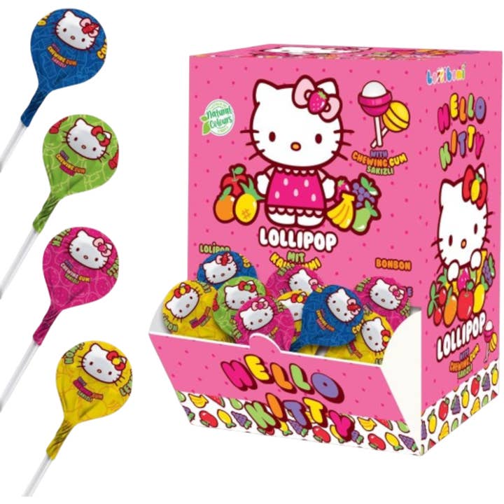Hello Kitty Lollipop with Gum for wholesale by Cow Crack Wholesale