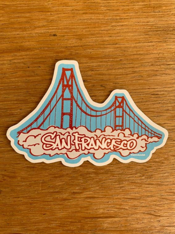 Imán de vinilo de niebla del GGB de San Francisco para venta al por mayor de New Skool