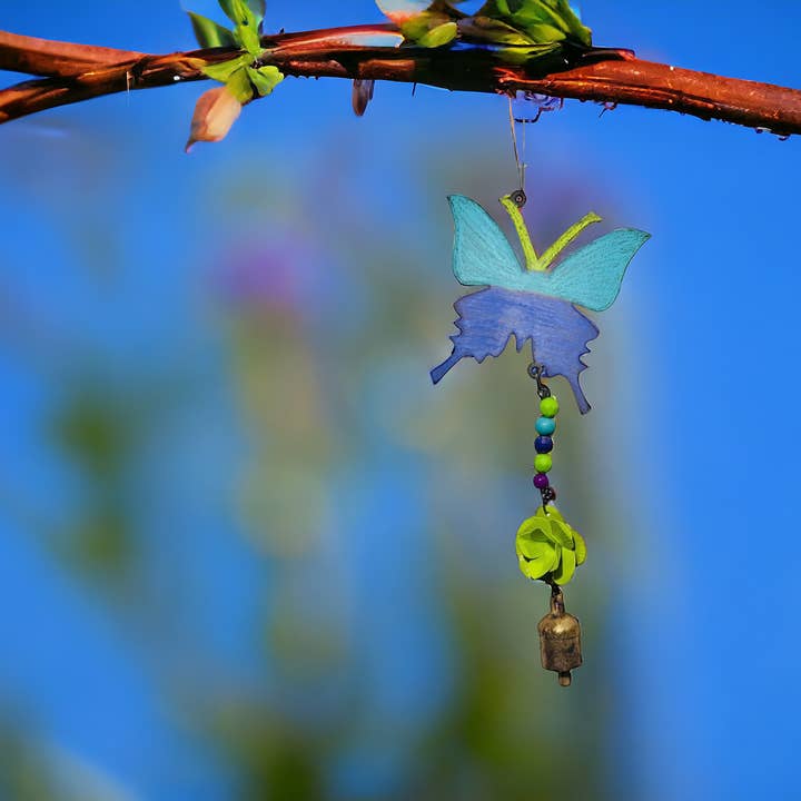 Metal Butterfly wind chime nature bell garden KOA souvenir for wholesale by Whimsies