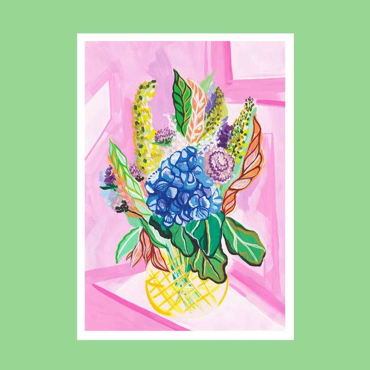 'Hydrangea' Art Print A3 for engroshandel hos Grace Bedford Design