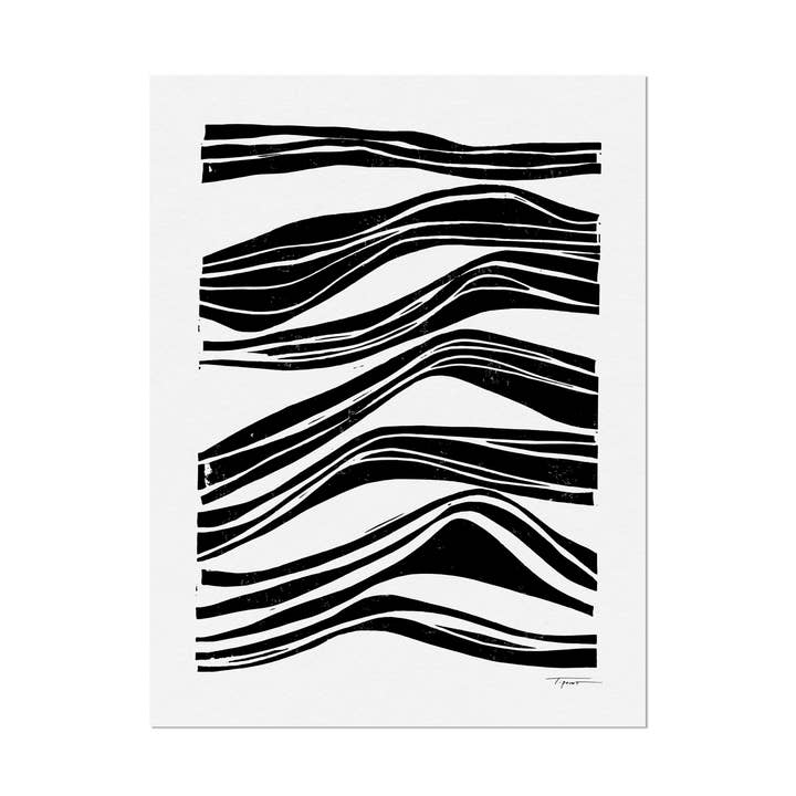 Abstract Waves Block Print - Wall Art for wholesale by The Modern Bloc
