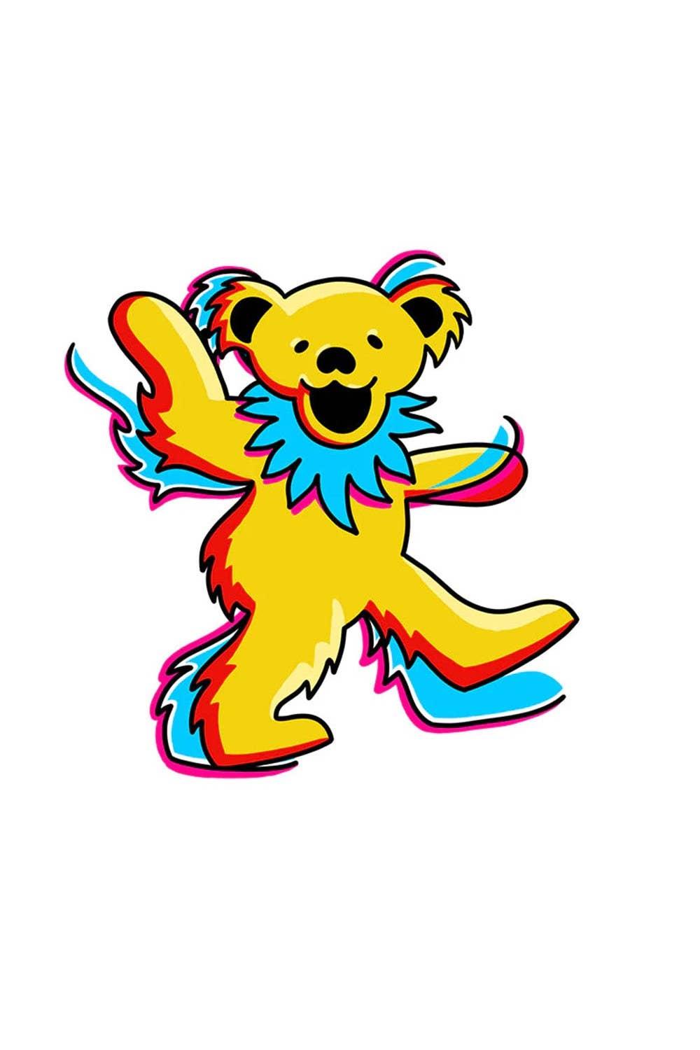 Sunshine Joy - Wholesale Temporary Tattoo - Grateful Dead Yellow Bear Temporary Tattoo 2"0