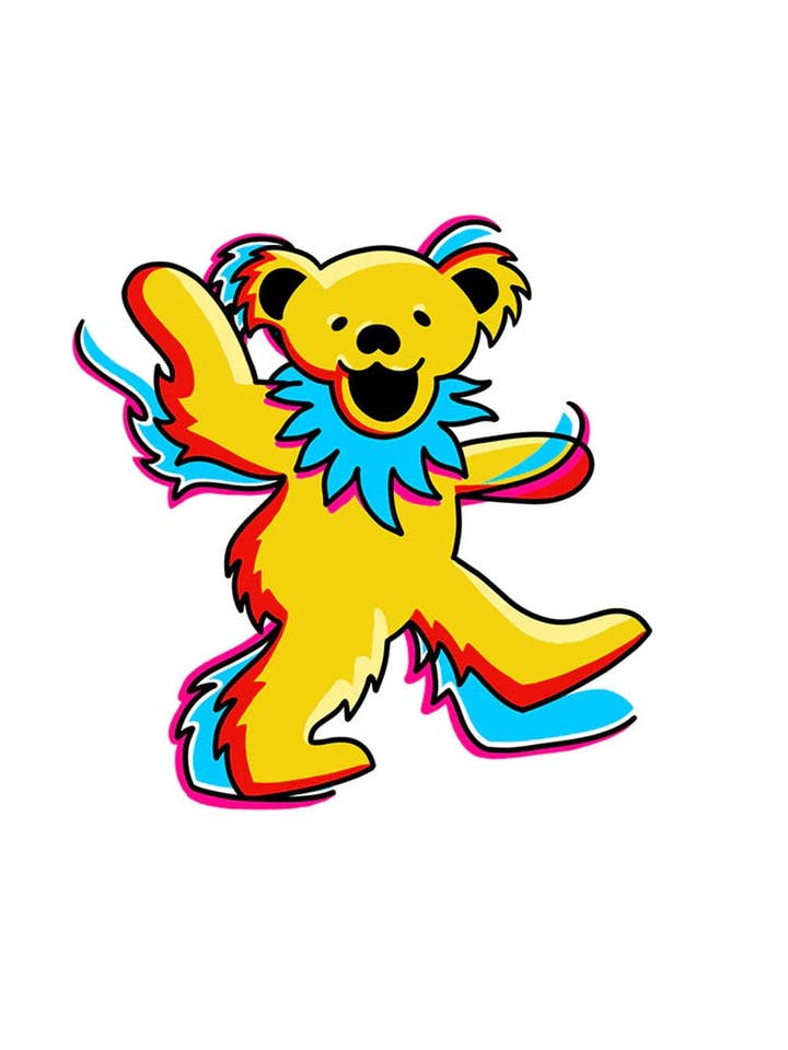 Tatuaje temporal Grateful Dead Yellow Bear 2 pulgadas para venta al por mayor de Sunshine Joy