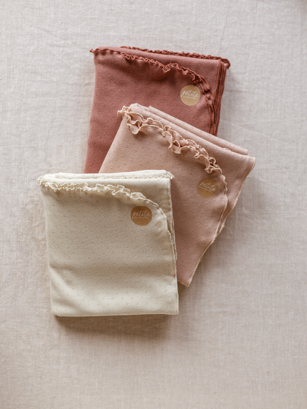 PETITE EvelinaApparel - Wholesale Bedding Blanket - Kids & Baby - Cotton Pointoille Blanket / Blush2