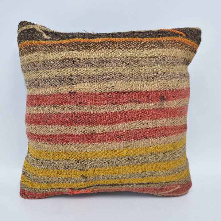 Federe per Cuscini Kilim Personalizzate 14x14 a Righe per la vendita all'ingrosso da parte di Kilim Pillow Decors