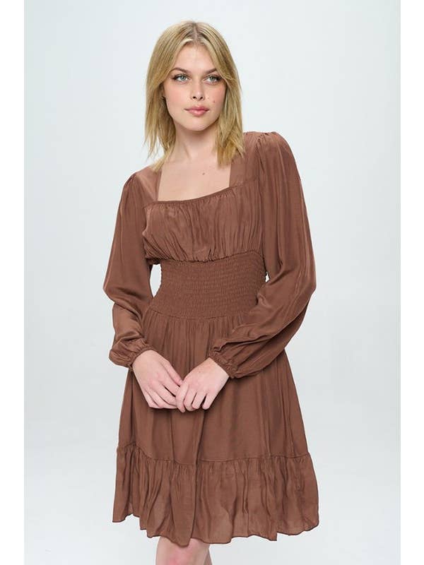 Hesperus - Wholesale Dress - Women's - Smocked Waist Square Neck Dress11