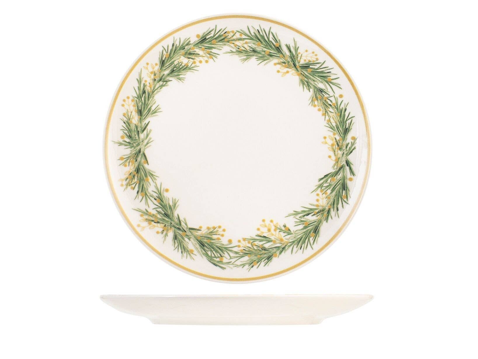 H&H – Serviço de loiça por atacado – Conjunto de louça Royal para mesa de Natal com 18 peças em grés decorado1