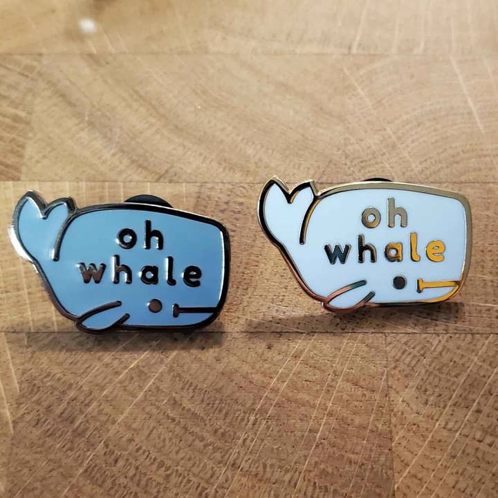 Opalescent Eel Illustration & Design – wholesale Lapel pin/button – 'Oh Whale' Punny Enamel Pin6