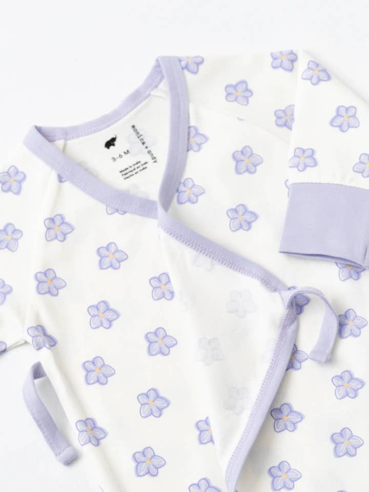 Monica + Andy - Wholesale Jumpsuit - Baby - Kimono Tie One-Piece_Sweet Violets4