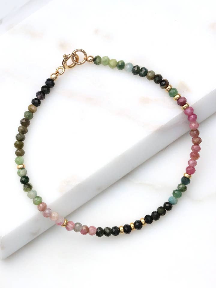 Watermelon Tourmaline Charis Bracelet for wholesale by Mickey Lynn