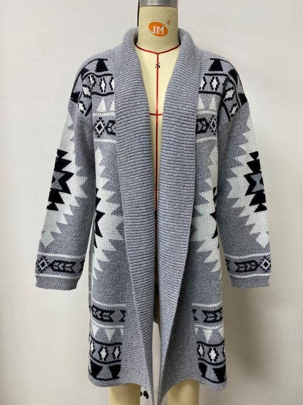 Patch-lomme til kvinder Super Soft Vintage trøje med åben front C for engroshandel hos Kamana