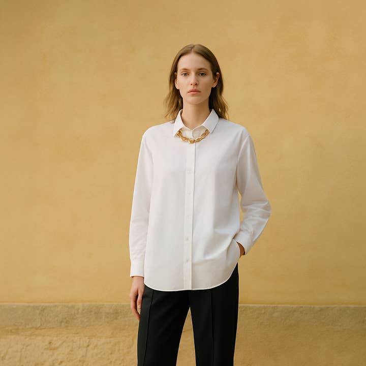 COTTON OVERSIZE SHIRT - CRISP WHITE and other Purchase Wholesale camicie. Free Returns & Net 60 Terms on Faire trending on Faire.