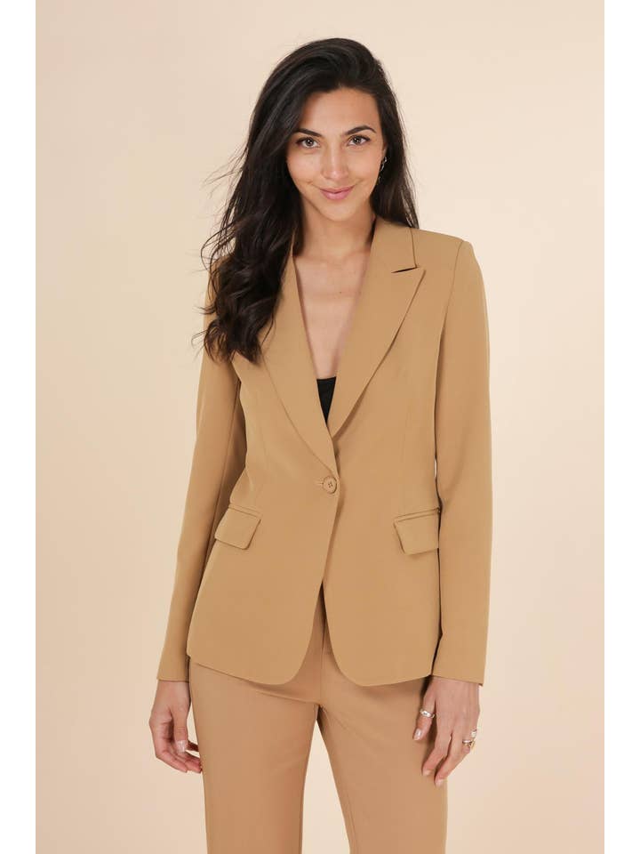 Attentif Paris - Vendita all'ingrosso Giacca elegante - Donna - Giacca aderente con bottone singolo, semplice - Collezione Timeless29