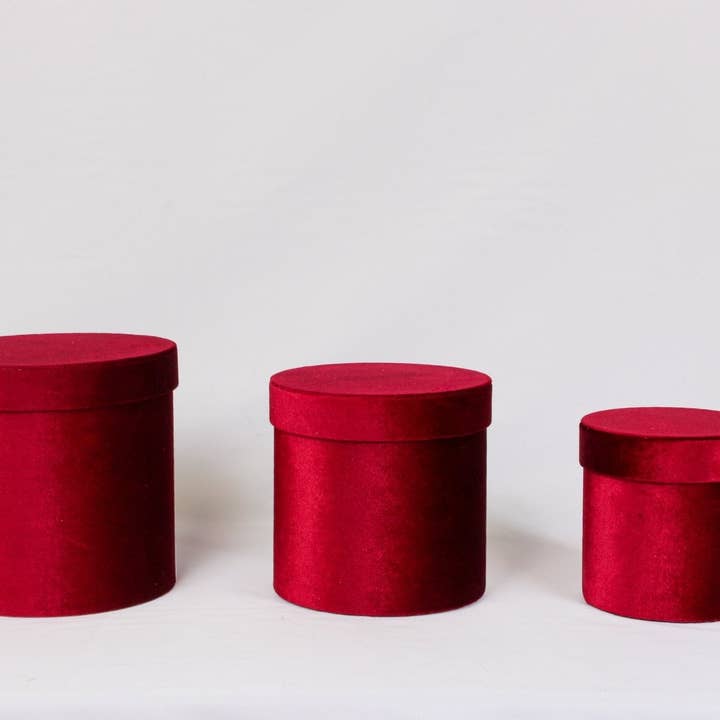 Elegant Design Supply - Wholesale Gift Box - Velvet Round Flower Hat Box with Lid22
