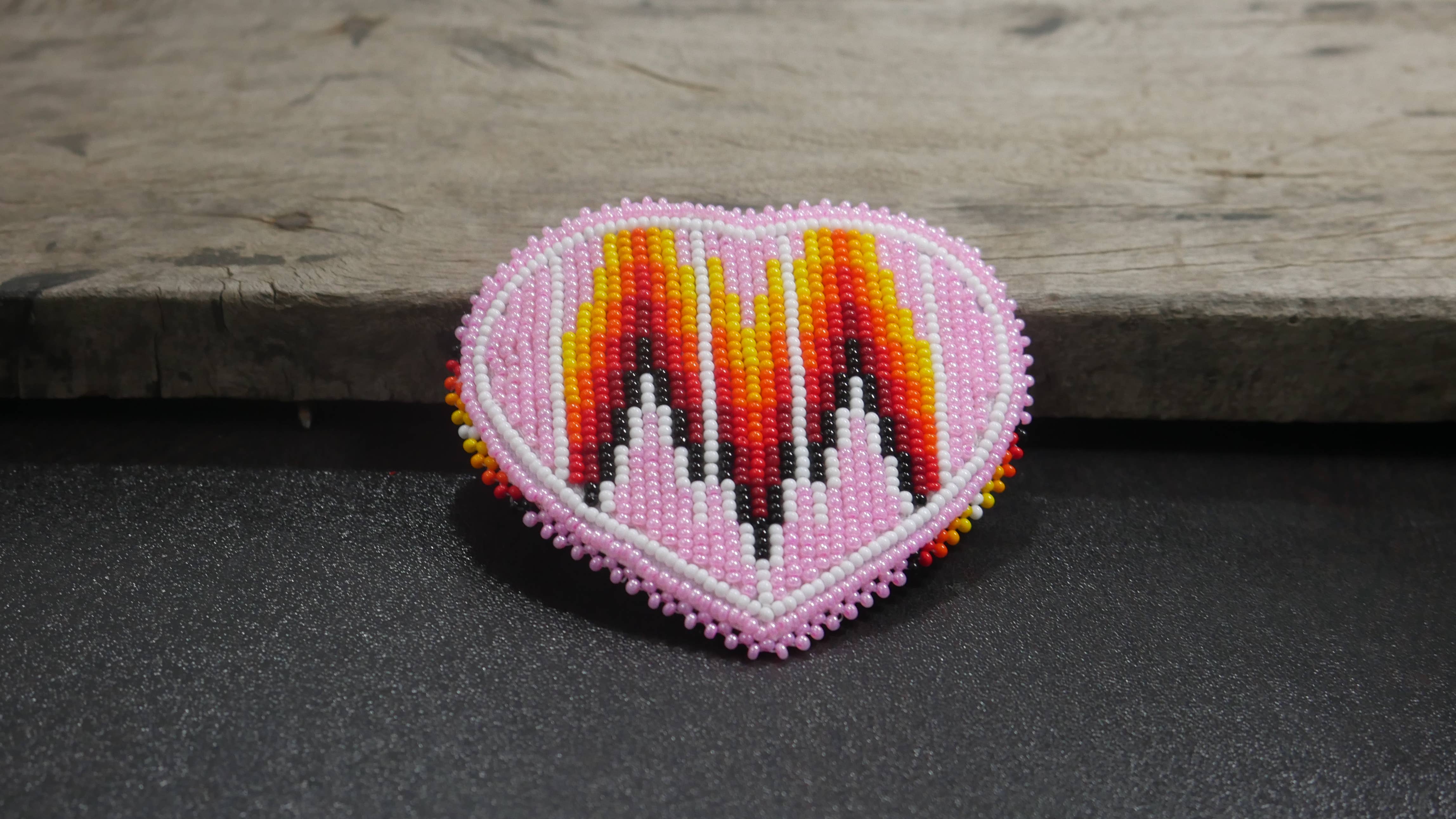 KANGURAH – Engroshandel Hårspænde – Kvinder – Lyserød perlebarrette hårklip med perler, Tribal Barrette2