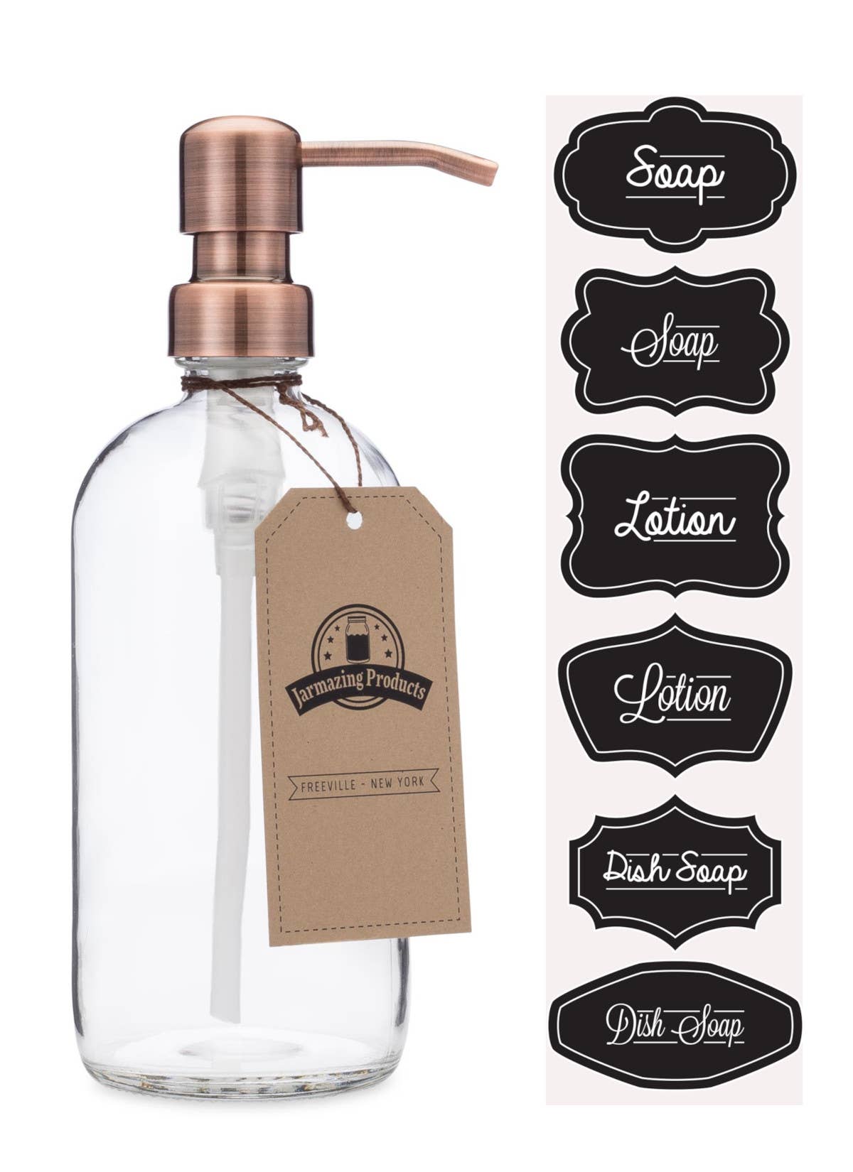 Jarmazing Products - Wholesale Soap Dispenser - Clear Glass 16oz Bottle Soap and Lotion Dispenser4