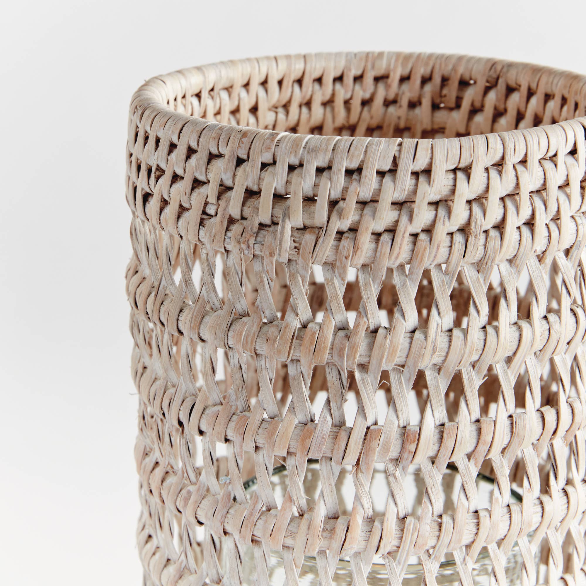 Napa Home & Garden - Wholesale Candle Holder - Burma Rattan Hurricane Small, White2