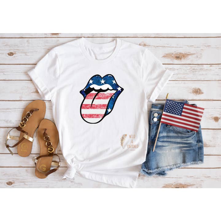 Patriotisk Mouth Shirt för wholesale av Wild & Untamed Designs