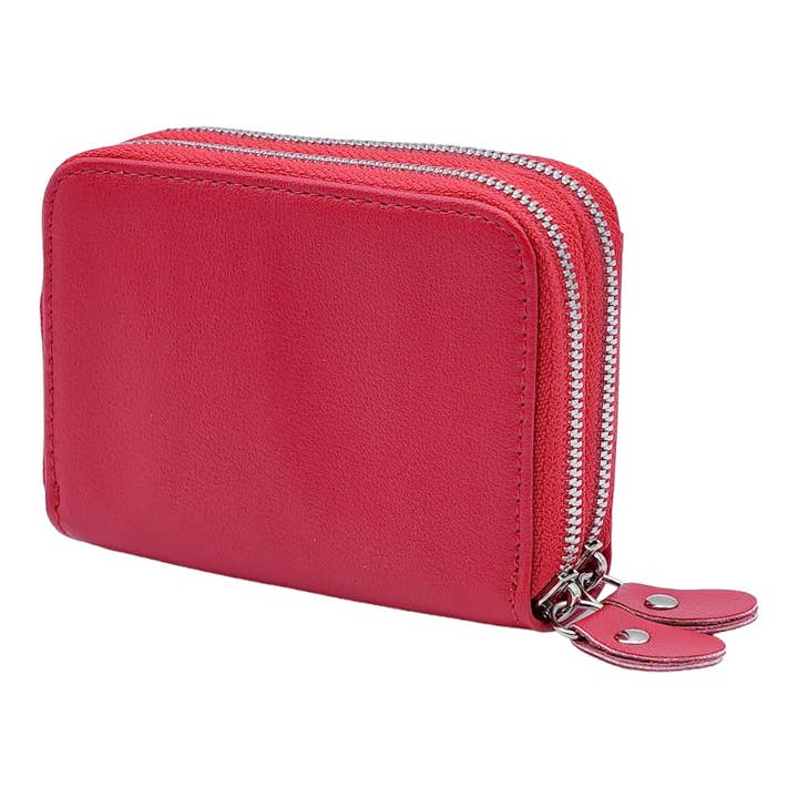 American Leather Goods - Wholesale Wallet - Women's - Leather Credit Card Holder with Zipper, Wallet for Women12