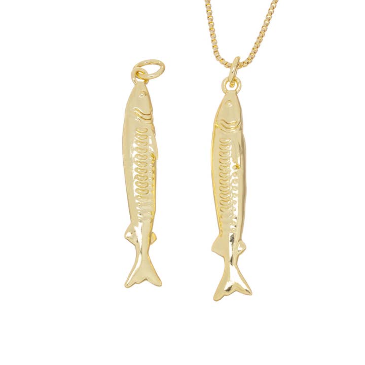 Gold Large and Smal Fish Charm for Jewelry Making CPG847-848 for wholesale by Jewel Pledge