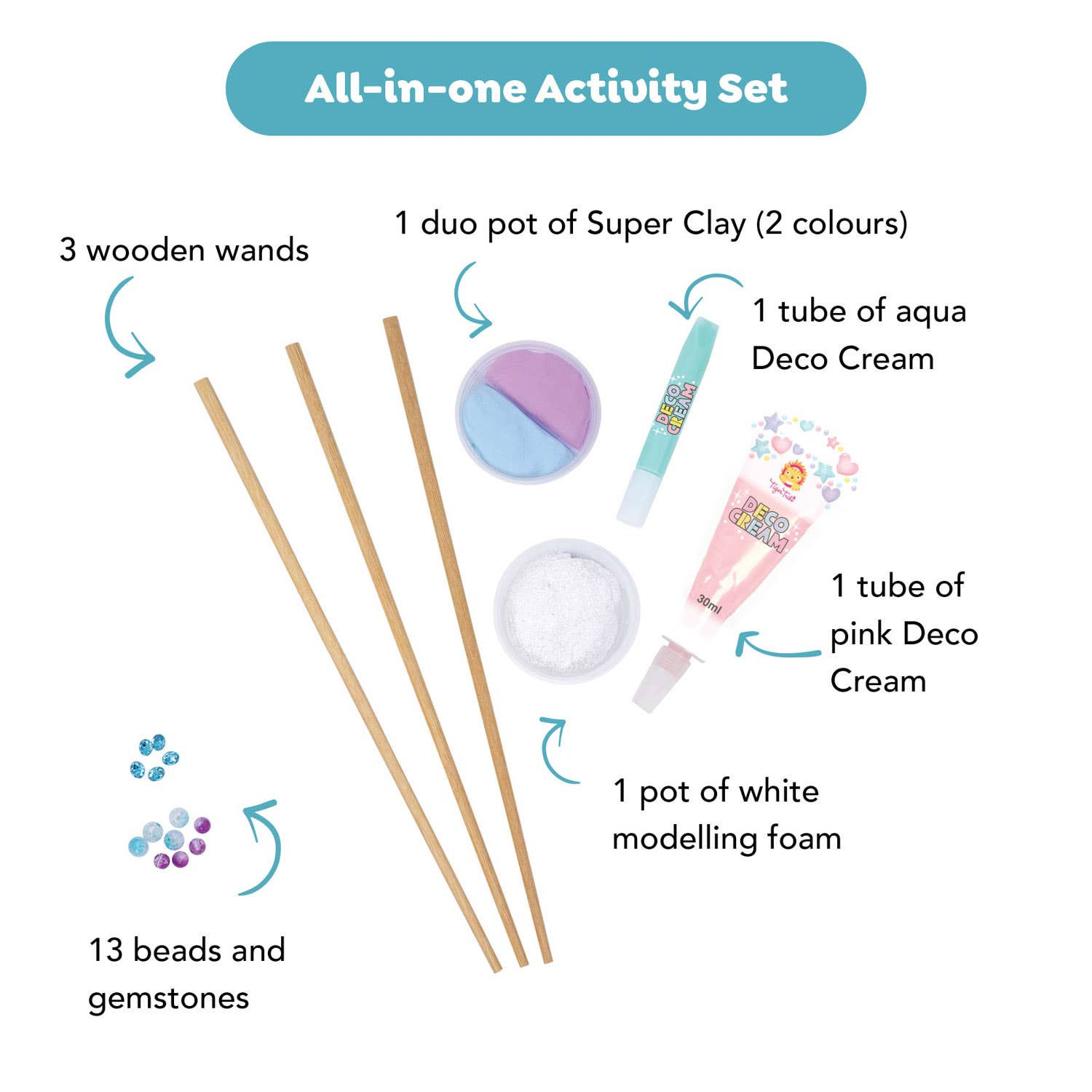 Tiger Tribe - Wholesale DIY Craft Kit - Kids - Magic Wand Kit - Pastel Power1