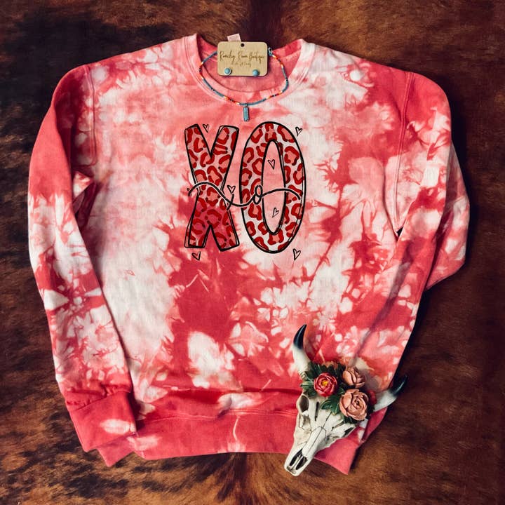 XO Leopard Sweatshirt for wholesale by Ranchy Roan Boutique
