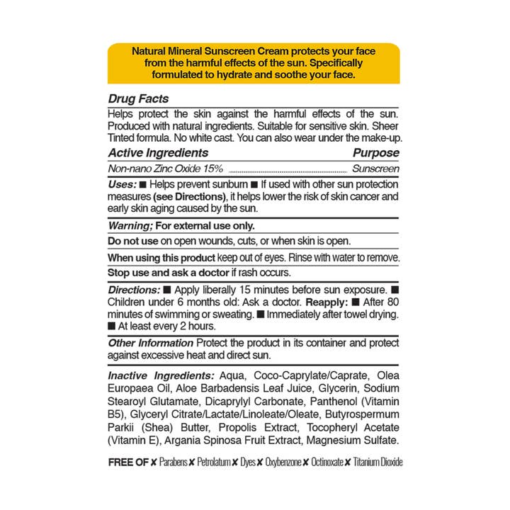 BEE&YOU – wholesale Sunscreen – SPF 50 Natural Mineral Sunscreen for Face | Coral Reef Safe1