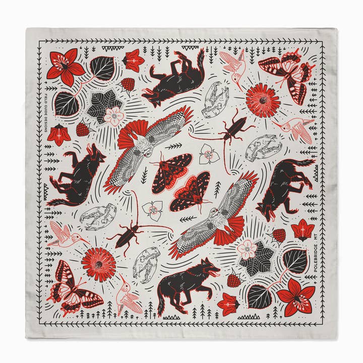Polebridge, Montana Landmark Bandana - Glacier Park NEW for wholesale by Field Guide Designs