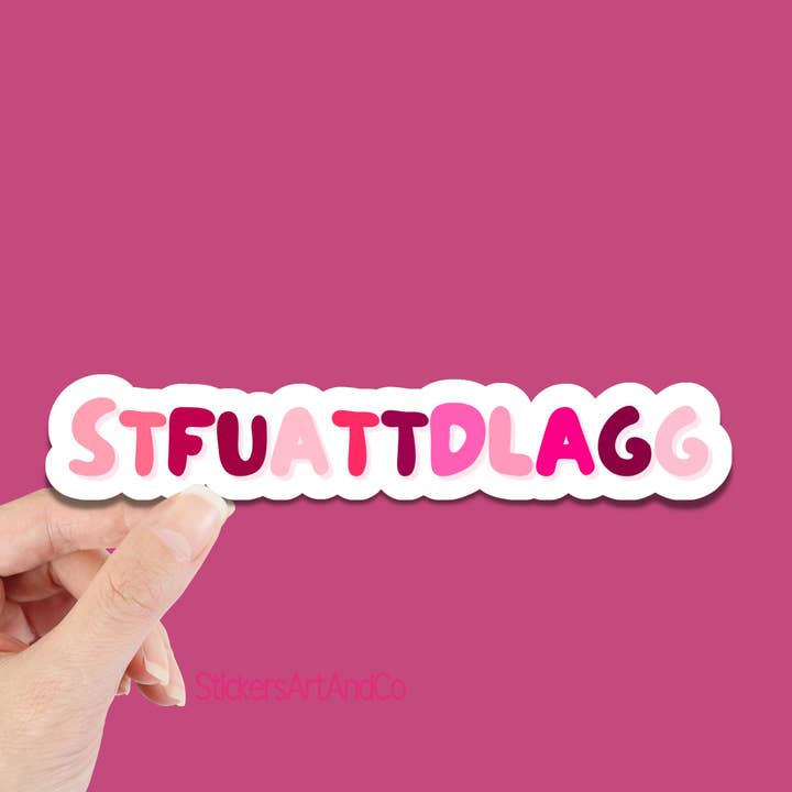 Adesivo STFUATTDLAGG rosa/Kindle Book Club/Waterpoof per la vendita all'ingrosso da parte di Stickers Art & Co