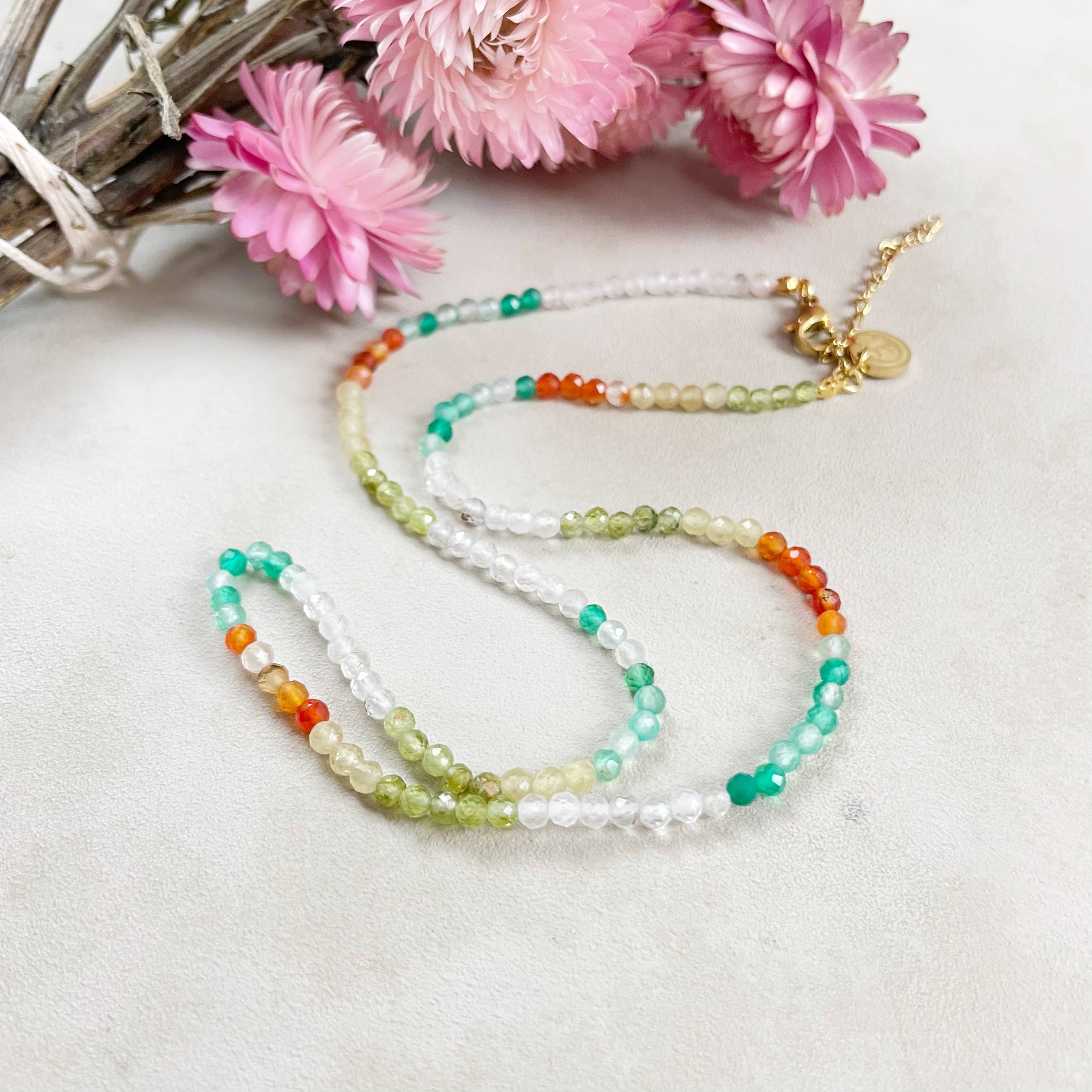 Ewelina Pas Jewelry - Wholesale Kralen/parelketting - Etus// Meadow halsketting met edelstenen en kralen4