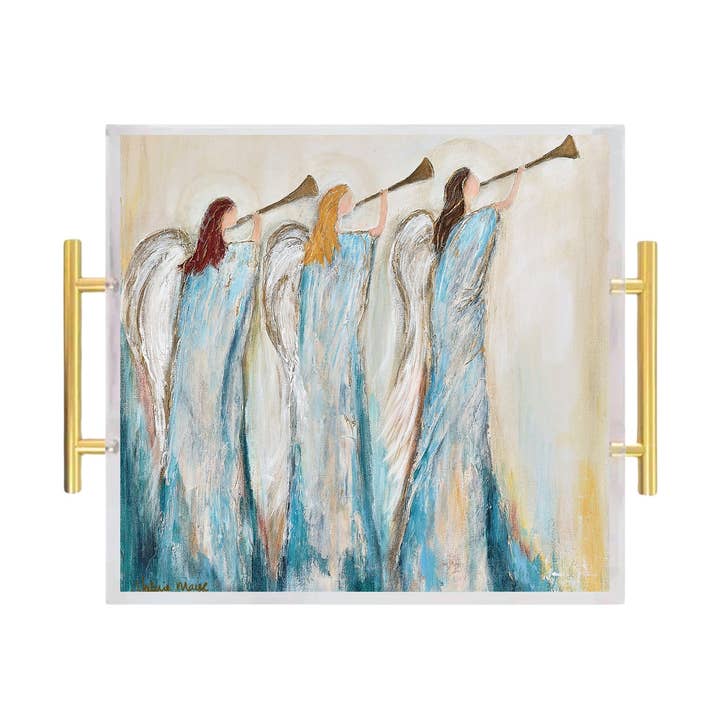 Bandeja acrílica para servir Joy to the World para venta al por mayor de 318 Art Co.