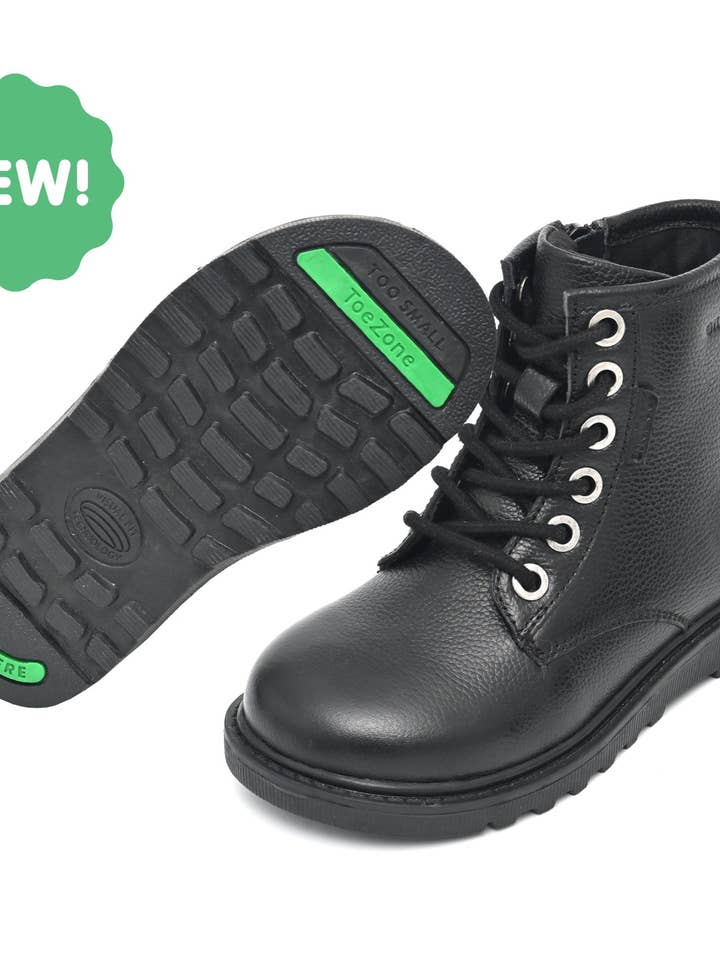 ANGEL - Botins de Menina em Couro Preto por atacado de ToeZone