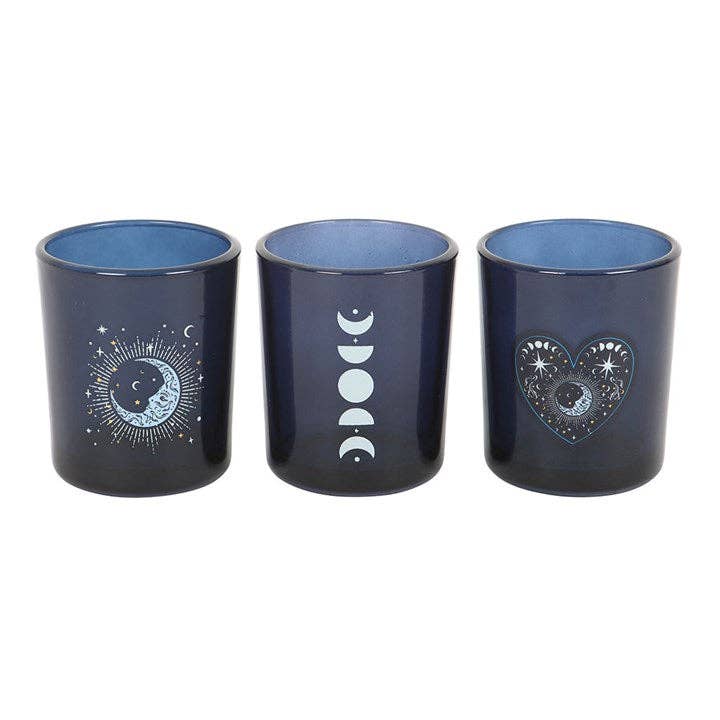 Something Different Wholesale - Wholesale Candle Holder - Set of 3 Blue Moon Votive Candle Holders1