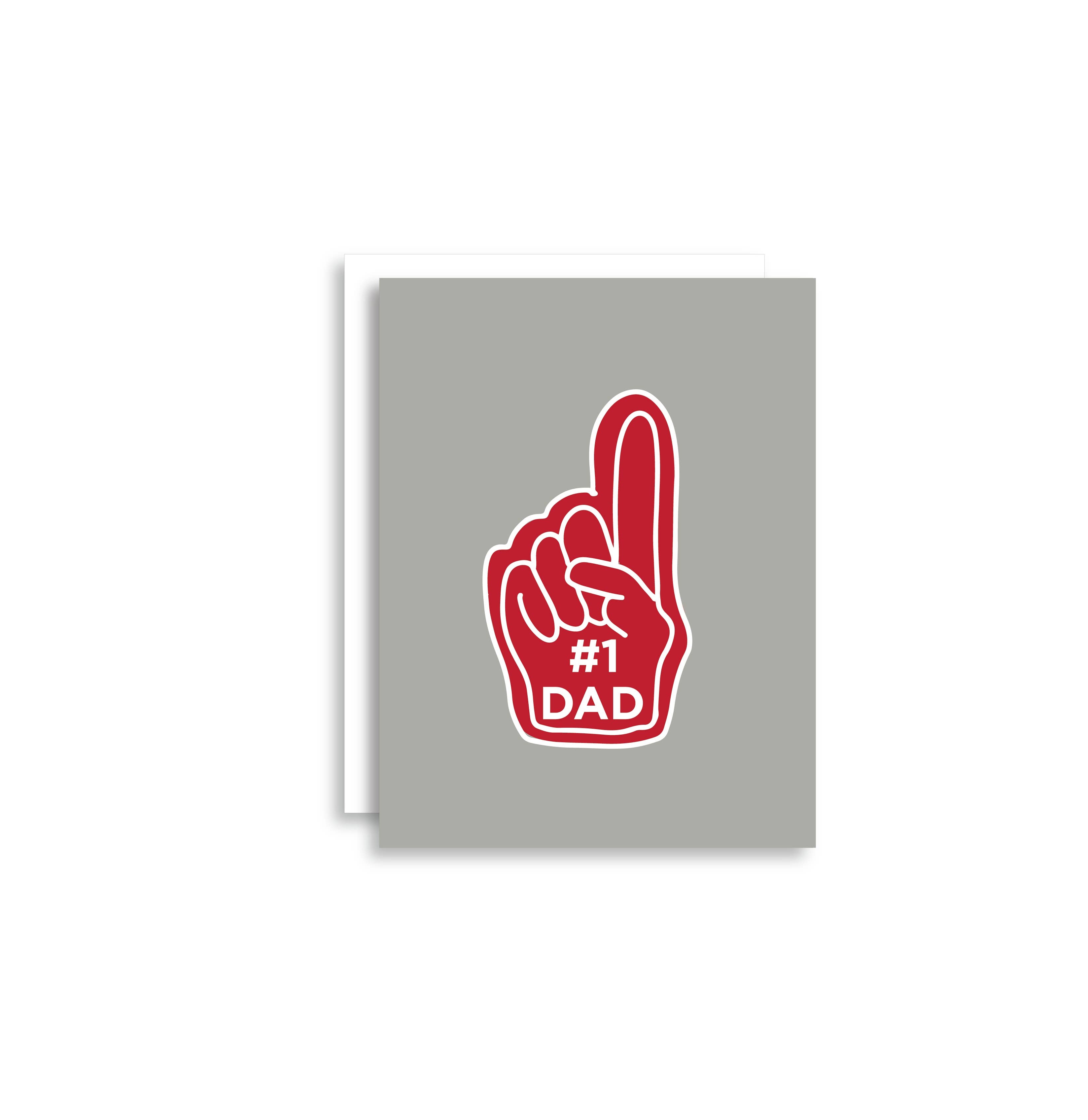 Birdie Mae Designs - Wholesale Father's Day Card - #1 Dad Sports Fan Hand Fathers Day Greeting Card